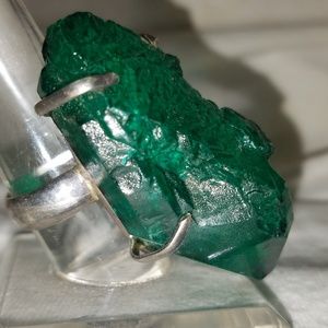 Green Merlins Emerald Ring SZ 8 Andara Crystal 30g